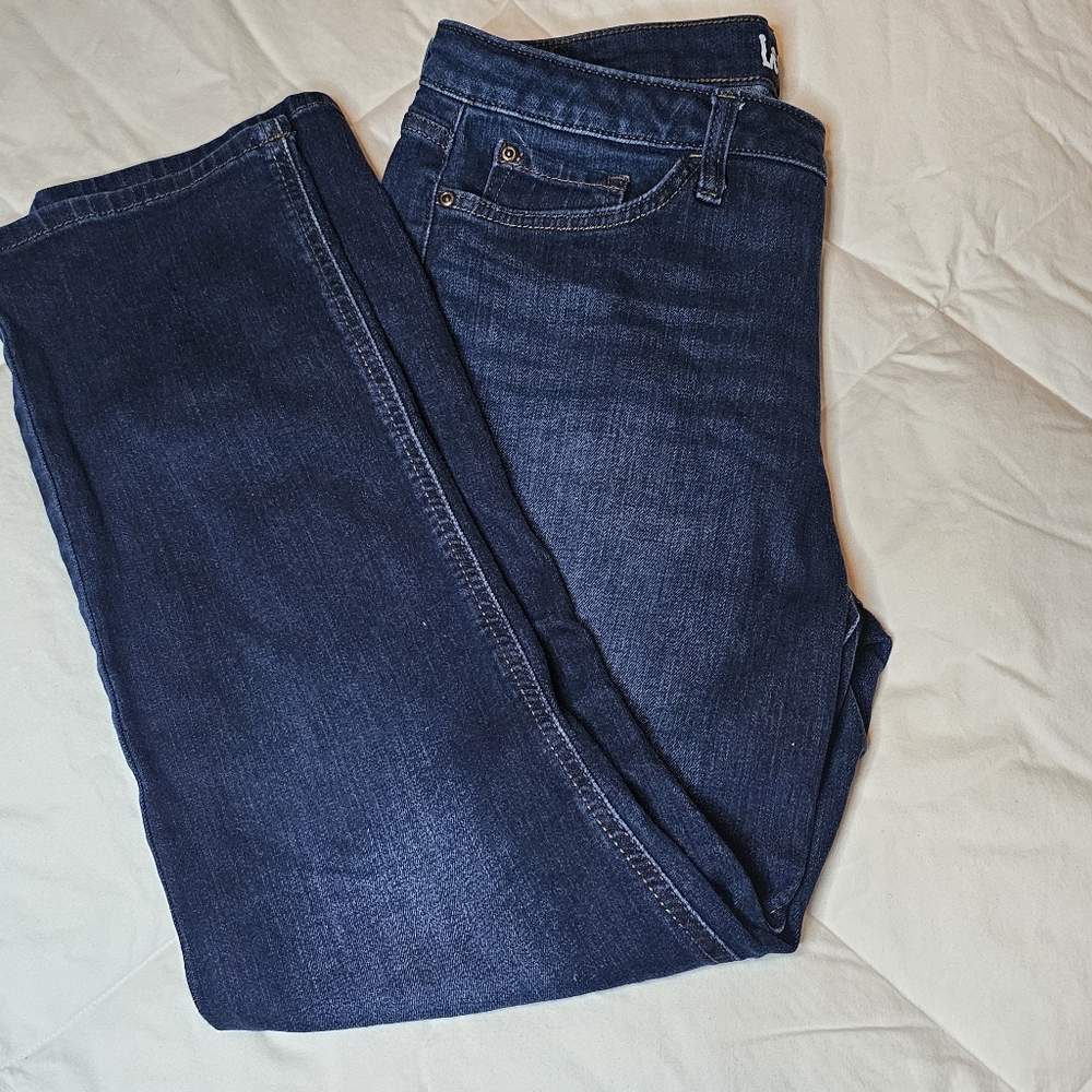 Lee Women's Sz 14 Dark Wash Denim Straight Leg Jeans